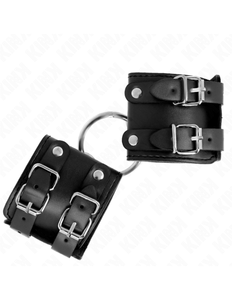 KINK MUAEQUERAS FIJAS CON ANILLA Y TACHUELAS NEGRO AJUSTABLE 17 22 CM X 65 CM