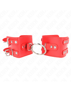 KINK MUAEQUERAS FIJAS CON ANILLA Y TACHUELAS ROJO AJUSTABLE 17 22 CM X 65 CM
