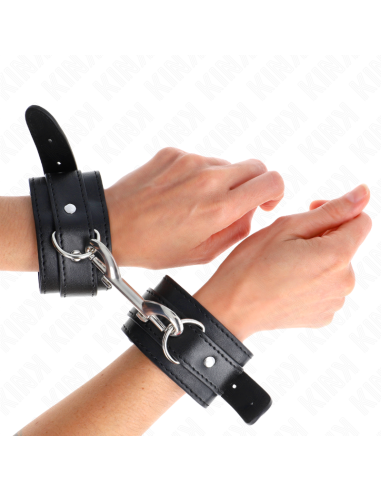 KINK MUAEQUERAS SIMPLES CON FILA DE REMACHES NEGRO AJUSTABLE 17 28 CM X 5 CM