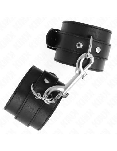KINK MUAEQUERAS SIMPLES CON FILA DE REMACHES Y HEBILLA GRANDE NEGRO AJUSTABLE 17 28 CM X 5 CM