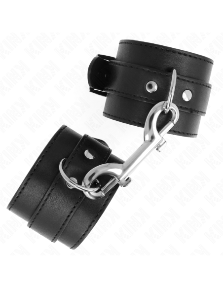 KINK MUAEQUERAS SIMPLES CON FILA DE REMACHES Y HEBILLA GRANDE NEGRO AJUSTABLE 17 28 CM X 5 CM