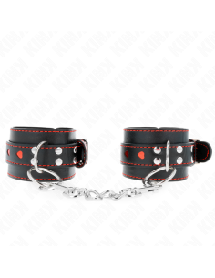 KINK MUAEQUERAS NEGRO CON INCRUSTACIAN DE CORAZAN ROJO AJUSTABLE 21 28 CM X 55 CM