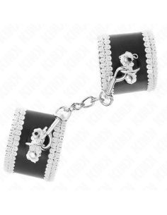 KINK MUAEQUERAS NEGRO CON ENCAJE DECORATIVO BLANCO AJUSTABLE 20 23 CM X 55 CM 2