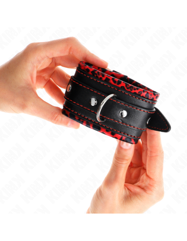 KINK MUAEQUERAS FORRADAS ROJO NEGRO AJUSTABLE 17 29 CM X 6 CM