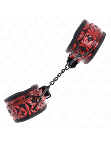 KINK MUAEQUERAS CON PATRAN DE DIAMANTES ROJO OSCURO AJUSTABLE 17 26 CM X 55 CM