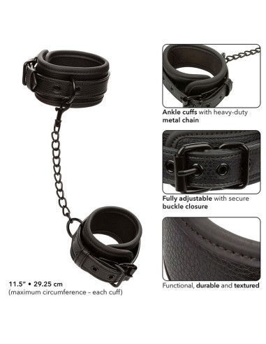 CALEXOTICS NOCTURNAL ESPOSAS DE TOBILLO CUERO AJUSTABLE NEGRO