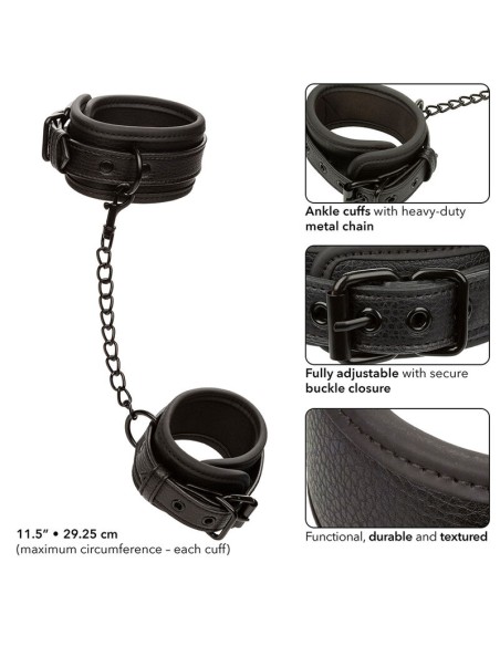 CALEXOTICS NOCTURNAL ESPOSAS DE TOBILLO CUERO AJUSTABLE NEGRO