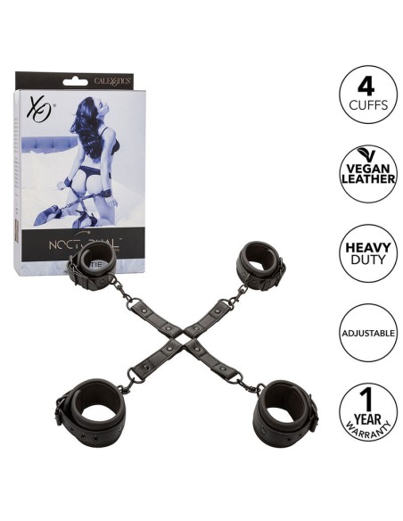 CALEXOTICS NOCTURNAL CONECTOR HOG TIE CUERO AJUSTABLE NEGRO
