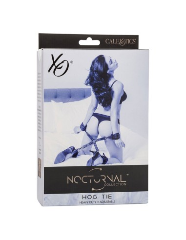 CALEXOTICS NOCTURNAL CONECTOR HOG TIE CUERO AJUSTABLE NEGRO