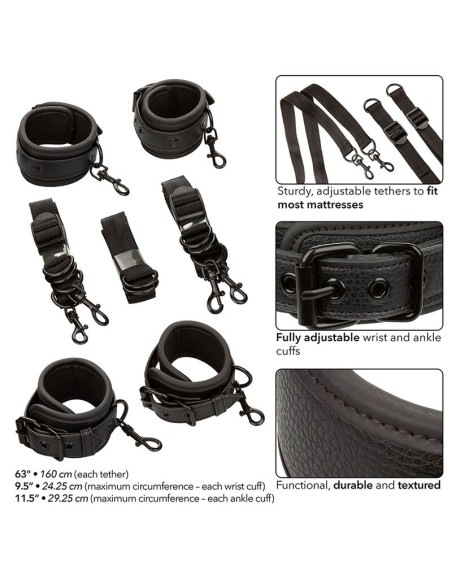 CALEXOTICS NOCTURNAL RESTRICCIONES DE CAMA CUERO AJUSTABLE NEGRO