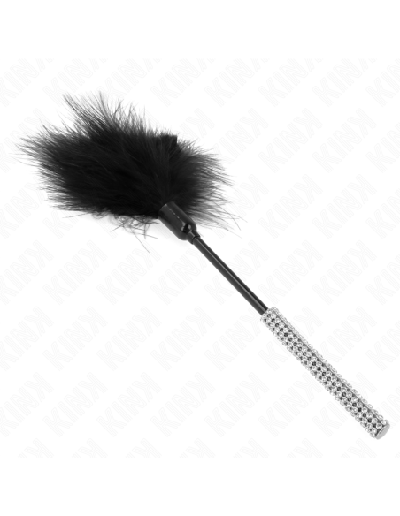 KINK PLUMAS PARA COSQUILLAS CON MANGO DE DIAMANTES DE IMITACIAN 27 CM
