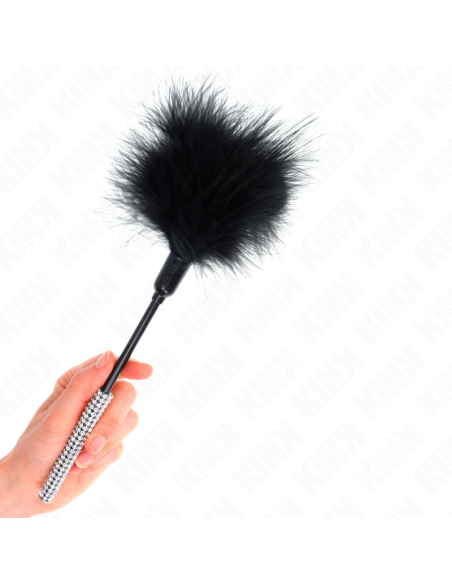 KINK PLUMAS PARA COSQUILLAS CON MANGO DE DIAMANTES DE IMITACIAN 27 CM