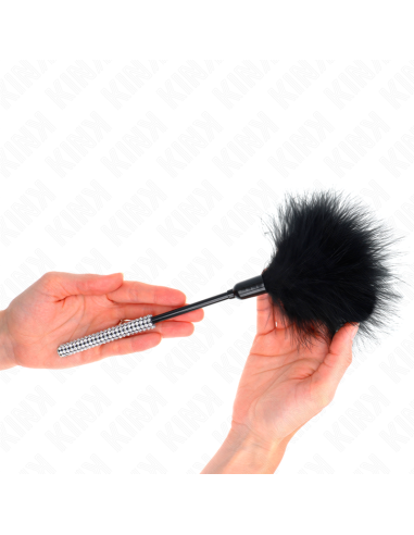 KINK PLUMAS PARA COSQUILLAS CON MANGO DE DIAMANTES DE IMITACIAN 27 CM