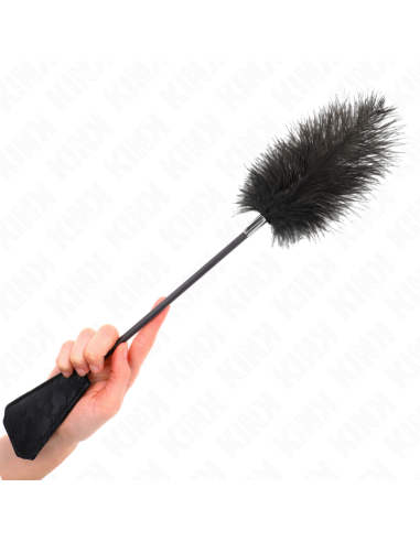 KINK PLUMAS DE AVESTRUZ PARA COSQUILLAS CON PALETA DE ENCAJE 56 CM