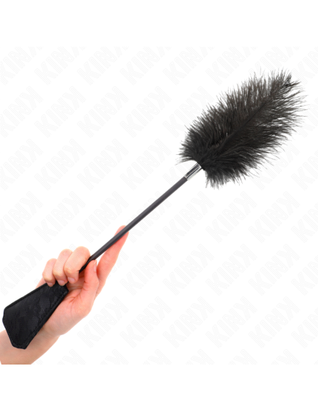 KINK PLUMAS DE AVESTRUZ PARA COSQUILLAS CON PALETA DE ENCAJE 56 CM