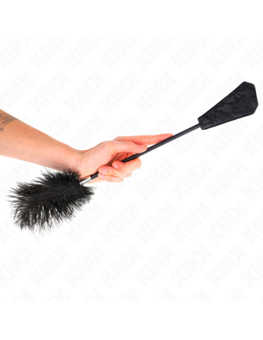 KINK PLUMAS DE AVESTRUZ PARA COSQUILLAS CON PALETA DE ENCAJE 56 CM