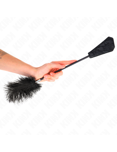KINK PLUMAS DE AVESTRUZ PARA COSQUILLAS CON PALETA DE ENCAJE 56 CM