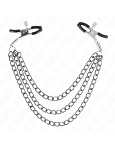 KINK PINZAS PARA PEZONES CON TRIPLE CADENA NEGRO 20 23 28 CM