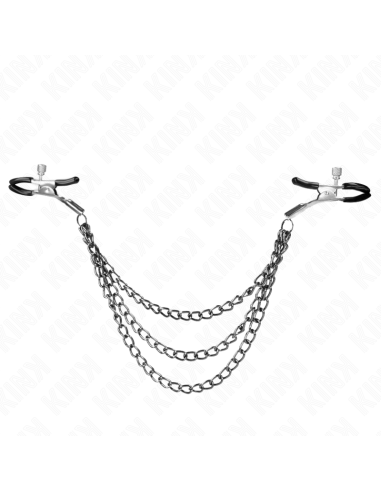 KINK PINZAS PARA PEZONES CON TRIPLE CADENA NEGRO 20 23 28 CM