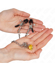 KINK PINZAS PARA PEZONES CON CAMPANA CASCABEL DORADO Y CADENA 30 CM 2