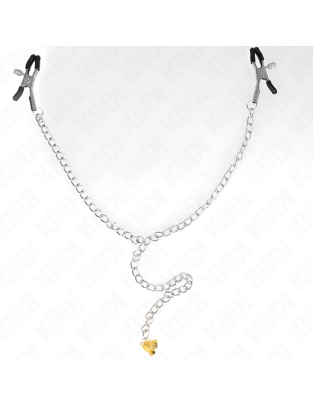 KINK PINZAS PARA PEZONES CON CAMPANA CASCABEL DORADO Y CADENA 30 CM