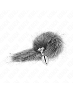 KINK PLUG ANAL TALLA S 7 X 3 CM CON COLA SINTATICA 40 CM PLATEADO 2