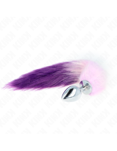 KINK PLUG ANAL TALLA L 10 X 4 CM CON COLA SINTATICA 40 CM VIOLETA