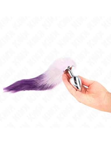 KINK PLUG ANAL TALLA L 10 X 4 CM CON COLA SINTATICA 40 CM VIOLETA