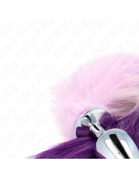 KINK PLUG ANAL TALLA L 10 X 4 CM CON COLA SINTATICA 40 CM VIOLETA