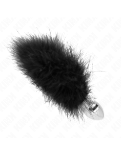 KINK PLUG ANAL 11 x 7 CM ACERO INOXIDABLE CON PLUMA 11 CM