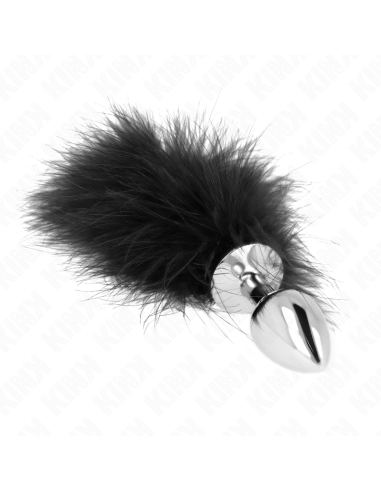 KINK PLUG ANAL 11 x 7 CM ACERO INOXIDABLE CON PLUMA 11 CM
