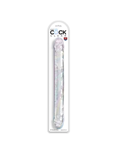 KING COCK DOUBLE TROUBLE DILDO DOBLE 46 CM TRANSPARENTE
