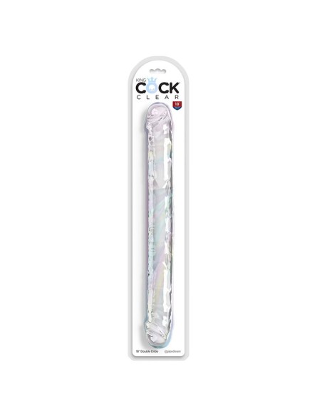 KING COCK DOUBLE TROUBLE DILDO DOBLE 46 CM TRANSPARENTE