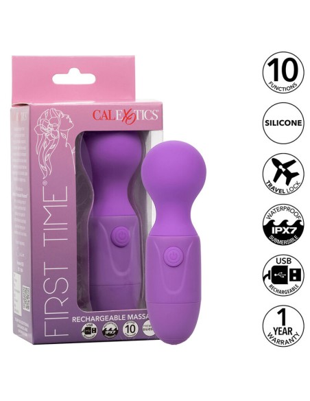 CALEXOTICS FIRST TIME MASAJEADOR RECARGABLE 10 VIBRACIONES VIOLETA