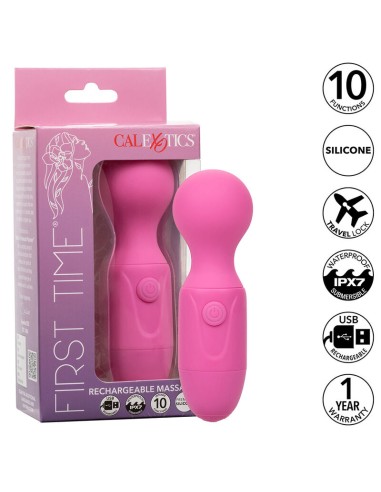 CALEXOTICS FIRST TIME MASAJEADOR RECARGABLE 10 VIBRACIONES ROSA