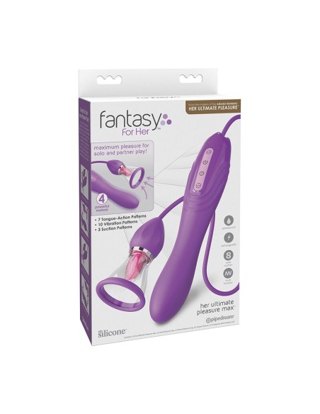 FANTASY FOR HER ULTIMATE PLEASURE MAX MANGUERA DE SUCCIAN CON LENGUA ESTIMULADORA MORADO