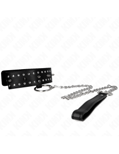 KINK COLLAR CON CORREA 65 CM CON TACHUELAS PLATEADAS MODELO 1 AJUSTABLE 36 43 CM X 5 CM