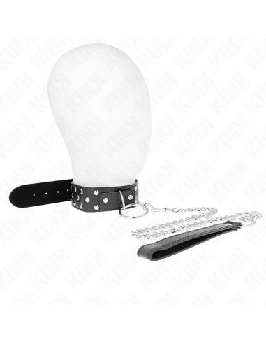 KINK COLLAR CON CORREA 65 CM REMACHE ANILLA NEGRO AJUSTABLE 36 50 CM X 38 CM