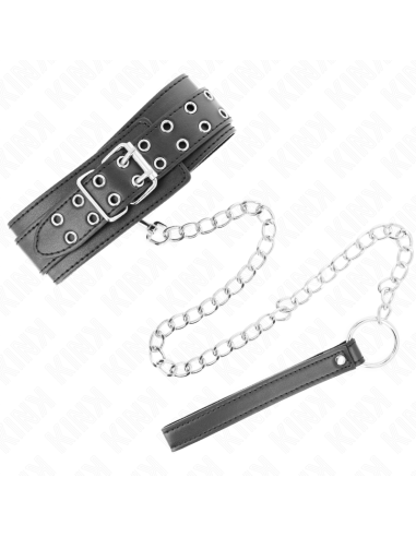 KINK COLLAR CON CORREA 65 CM HEBILLAS PLATEADAS AJUSTABLE 33 46 CM X 55 CM