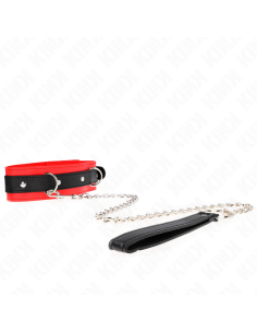 KINK COLLAR CON CORREA 65 CM MODELO BASICO MODELO 3 ROJO 53 X 5 CM