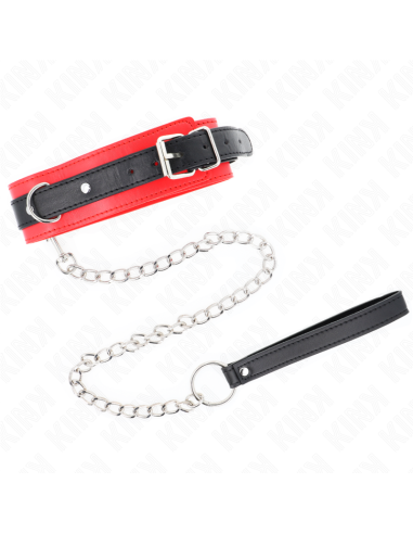 KINK COLLAR CON CORREA 65 CM MODELO BASICO MODELO 3 ROJO 53 X 5 CM