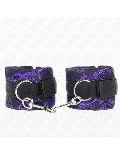 KINK MUAEQUERAS CORTAS DE ENCAJE TERCIOPELO Y UNIAN DE NYLON VIOLETA NEGRO 23 X 65 CM