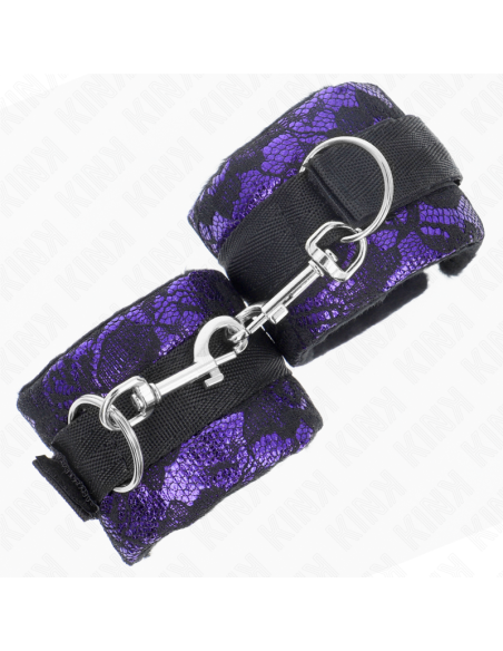 KINK MUAEQUERAS CORTAS DE ENCAJE TERCIOPELO Y UNIAN DE NYLON VIOLETA NEGRO 23 X 65 CM