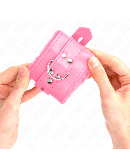 KINK MUAEQUERAS FORRADAS CON AGUJEROS CUADRADOS ROSA Y CORREA ROSA AJUSTABLE 17 29 CM X 6 CM