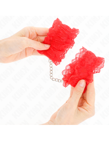 KINK MUAEQUERAS ELASTICAS DE ENCAJE ROJO