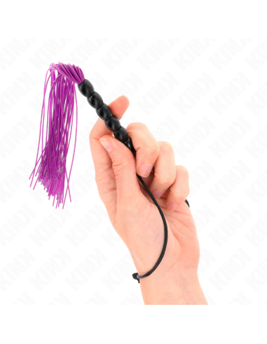 KINK MINI LATIGO DE SILICONA CON AGARRE 6 BOLAS MORADO 26 CM