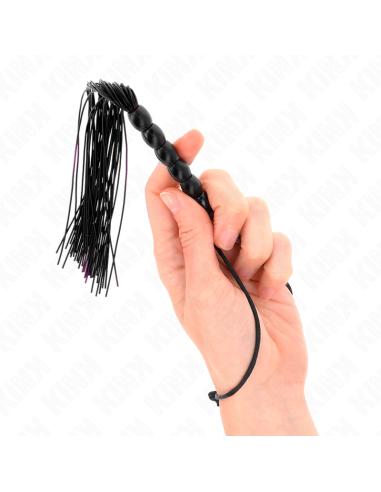 KINK MINI LATIGO DE SILICONA CON AGARRE 6 BOLAS NEGRO 26 CM