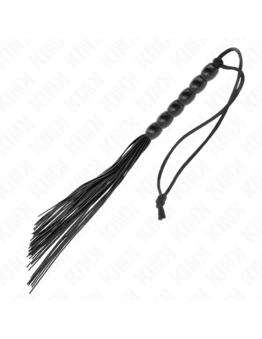 KINK MINI LATIGO DE SILICONA CON AGARRE 6 BOLAS NEGRO 26 CM