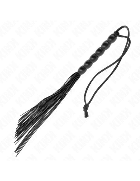 KINK MINI LATIGO DE SILICONA CON AGARRE 6 BOLAS NEGRO 26 CM