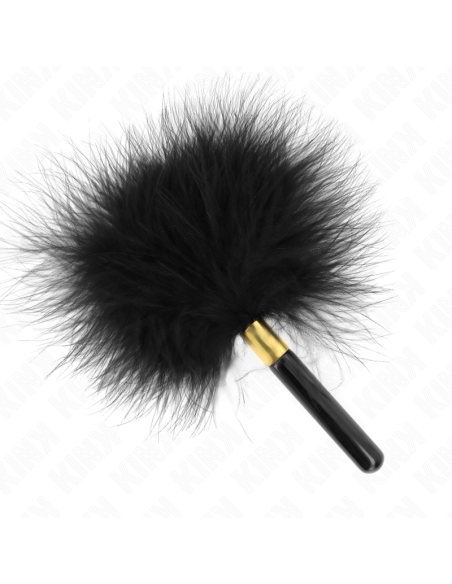KINK PLUMAS PARA COSQUILLAS METAL DORADO NEGRA 18 CM